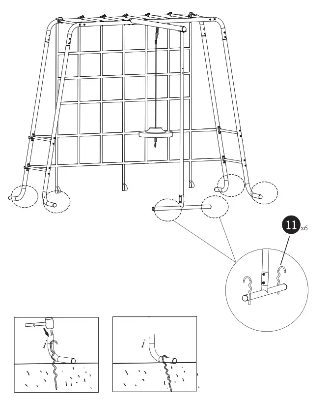 Kmart Monkey Bar Swing Set Step 7