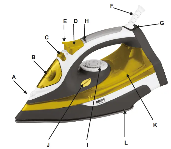 camry CR 5029 2400W Iron Steam Iron FIG 1