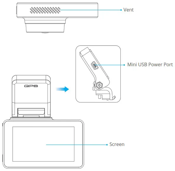 KINGSLIM D4 4K Dual Dash Cam with Bilt in WiFi GPS - CAMERA OVERVIEW 2