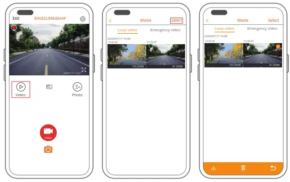 KINGSLIM D4 4K Dual Dash Cam with Bilt in WiFi GPS - DOWNLOAD OR DELETE VIDEOS AND PHOTOS 2
