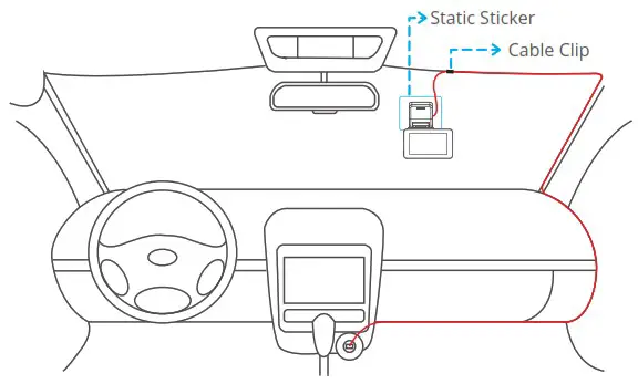 KINGSLIM D4 4K Dual Dash Cam with Bilt in WiFi GPS - INSTALLATION 3