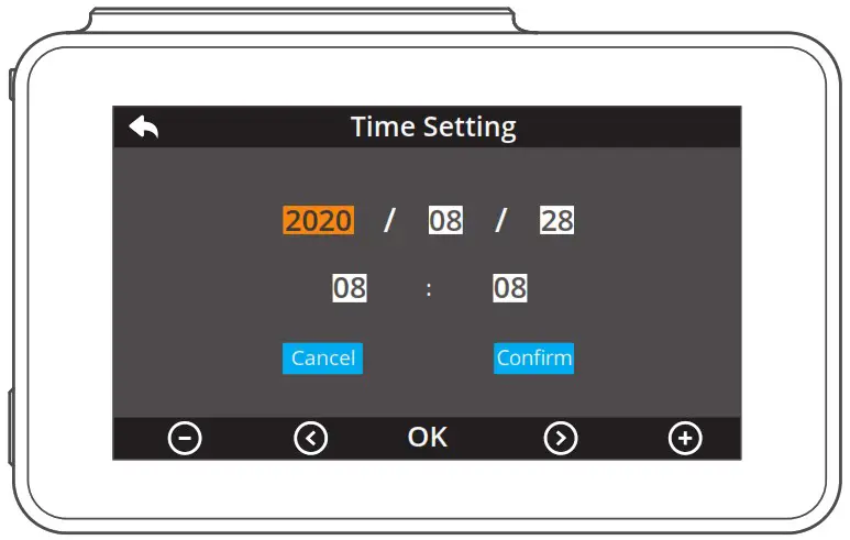 KINGSLIM D4 4K Dual Dash Cam with Bilt in WiFi GPS - Set Time