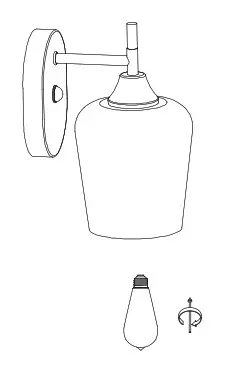 HAMPTON BAY GS-W070803BK 1-Light Sconce- LED equivalent