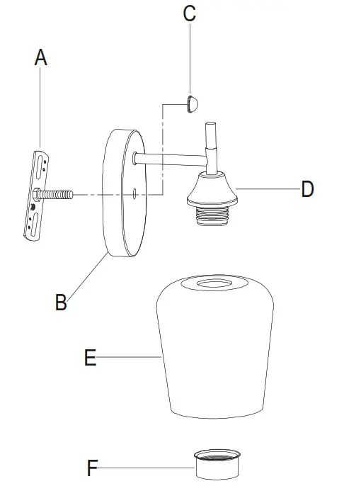 HAMPTON BAY GS-W070803BK 1-Light Sconce- PACKAGE CONTENTS