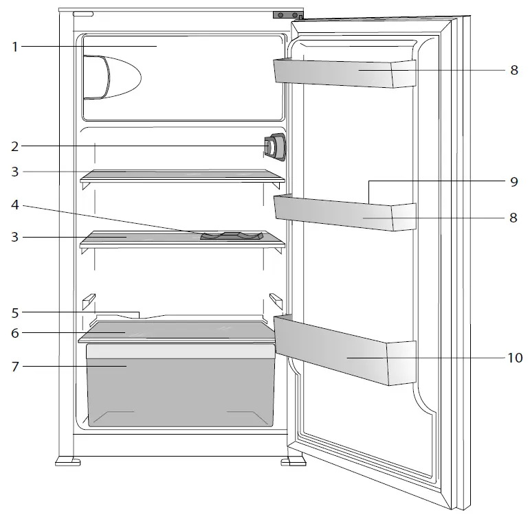 beko BSSA200M3SN 122cm Built-In Refrigerator-2