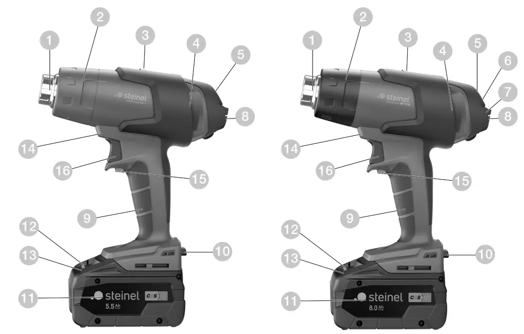 steinel MH3 Mobile Heat Incl 5 5Ah Battery and Charger - fig