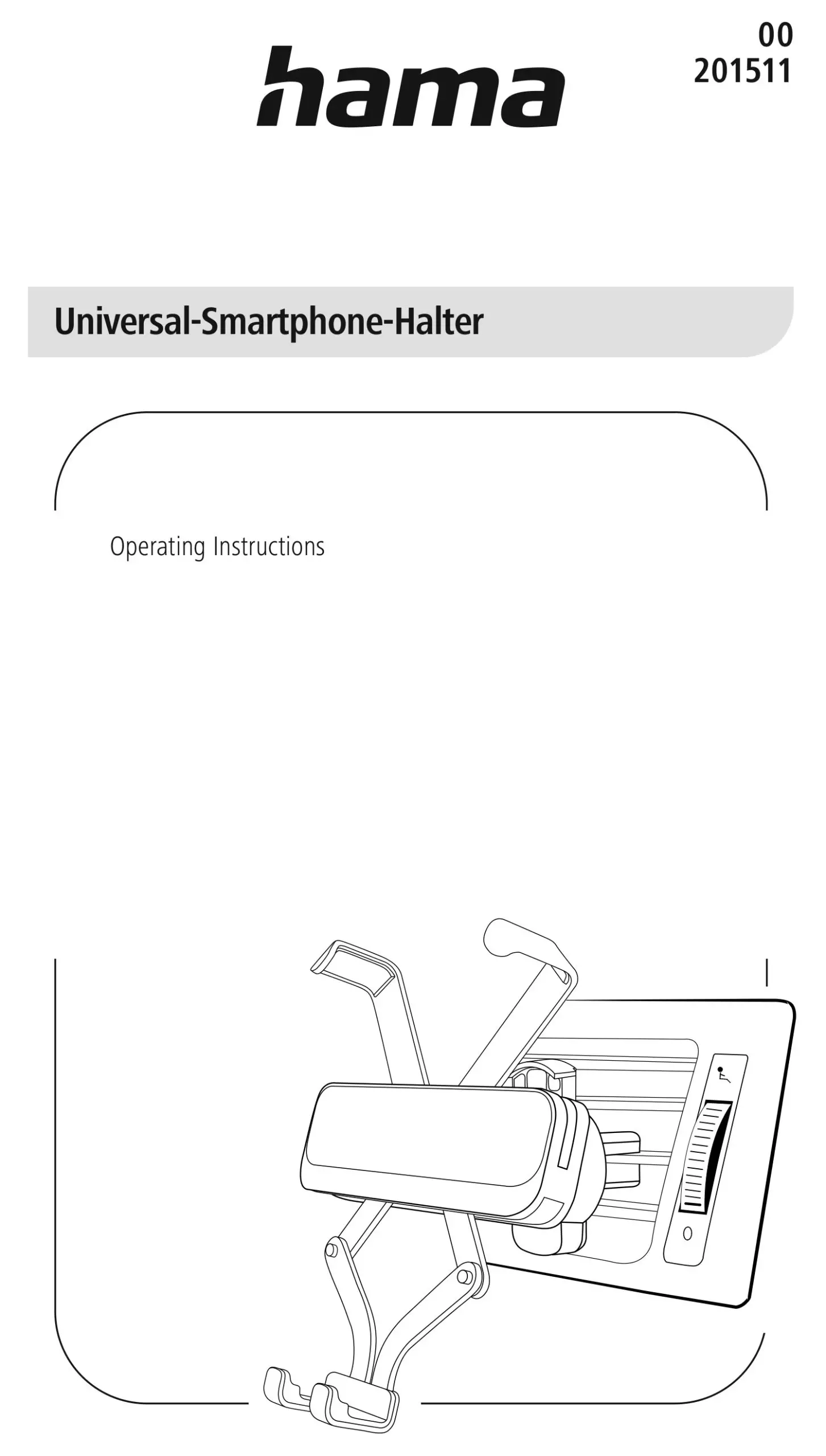 hama 201511 Universal Smartphone Holder Instruction Manual