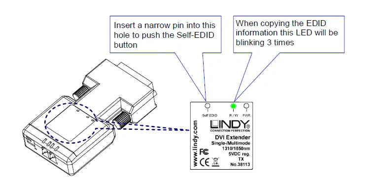 LINDY 38113 1500m Fibre Optic DVI-D Single Link Extender fig 1