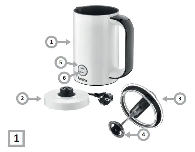 Amica FD 3011 450ml Milk Frother-FIG1