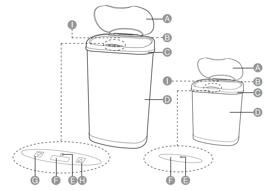 amazon-basics-Rectangular-50L-12L-Automatic-Stainless-Steel-Tracsh-Can-Set-fig1