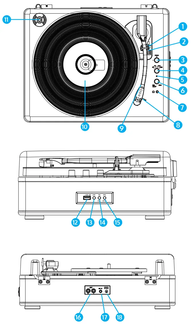 auna TT Classic Plus Record Player - PRODUCT OVERVIEW