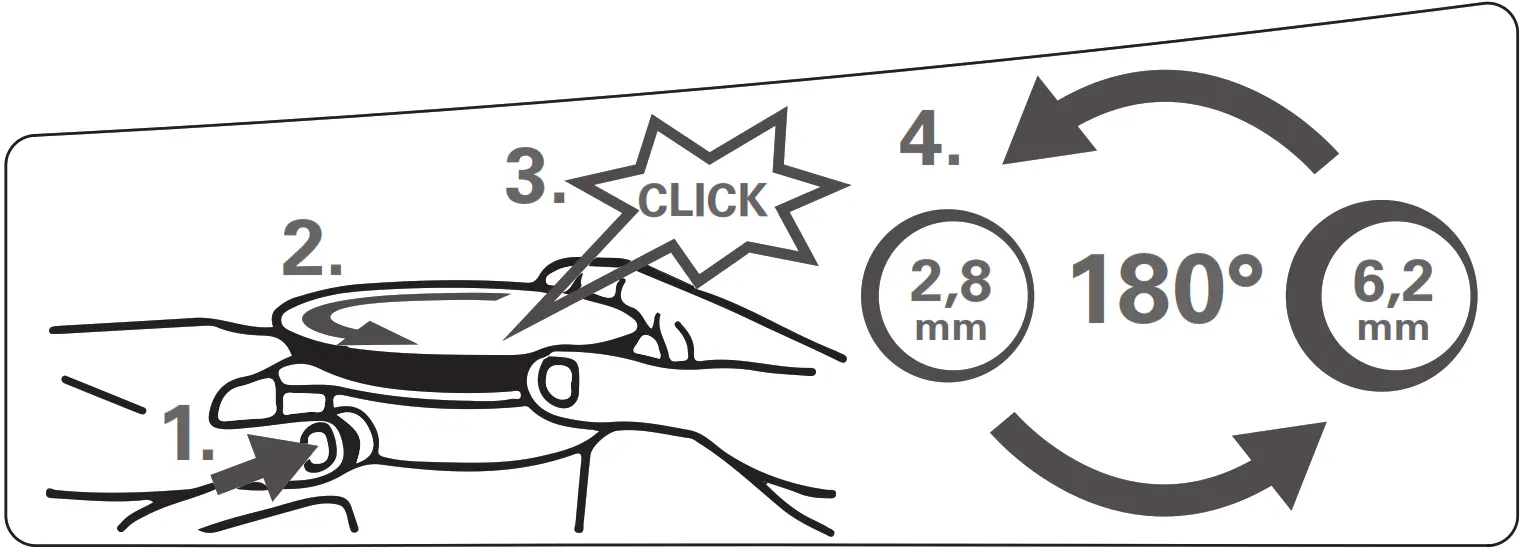 metabo SXE 425 TurboTec Random Orbital Sander - circuit setting