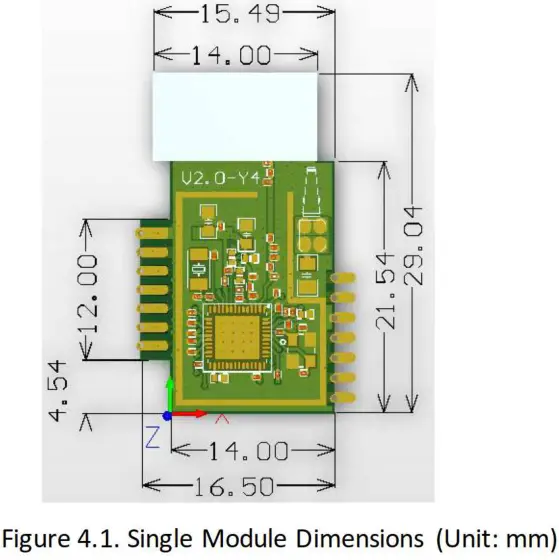LEEDARSON LA02302 WI FI and Bluetooth SMART Combo Module - Dimension