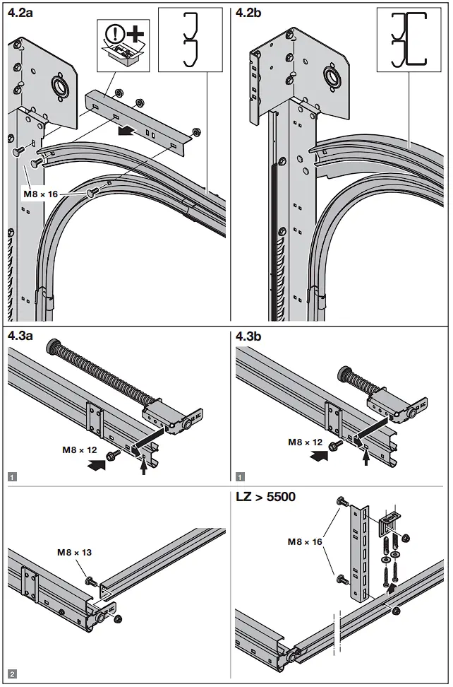 HOERMANN Series 60 Sectional Garage Doors, depth 42 / 67 mm Installation Instruction illustration