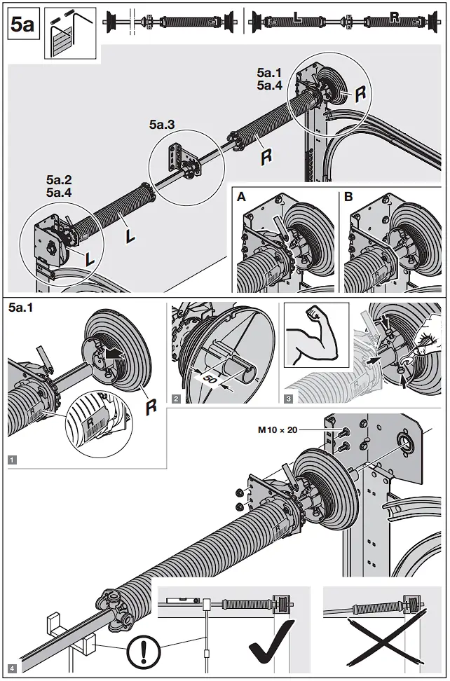 HOERMANN Series 60 Sectional Garage Doors, depth 42 / 67 mm Installation Instruction illustration