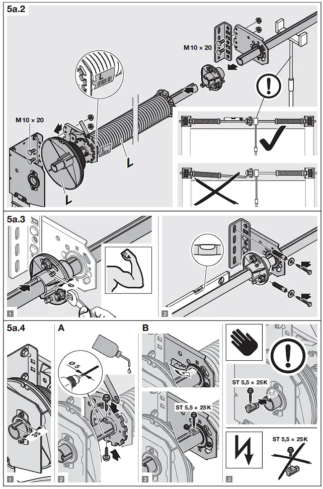 HOERMANN Series 60 Sectional Garage Doors, depth 42 / 67 mm Installation Instruction illustration