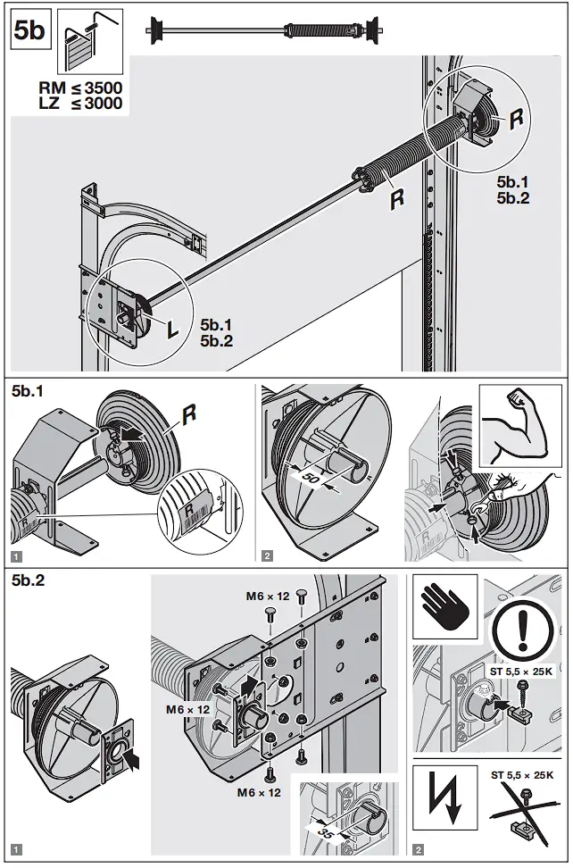 HOERMANN Series 60 Sectional Garage Doors, depth 42 / 67 mm Installation Instruction illustration