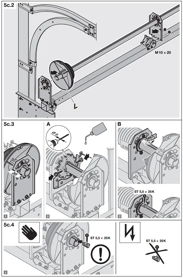 HOERMANN Series 60 Sectional Garage Doors, depth 42 / 67 mm Installation Instruction illustration