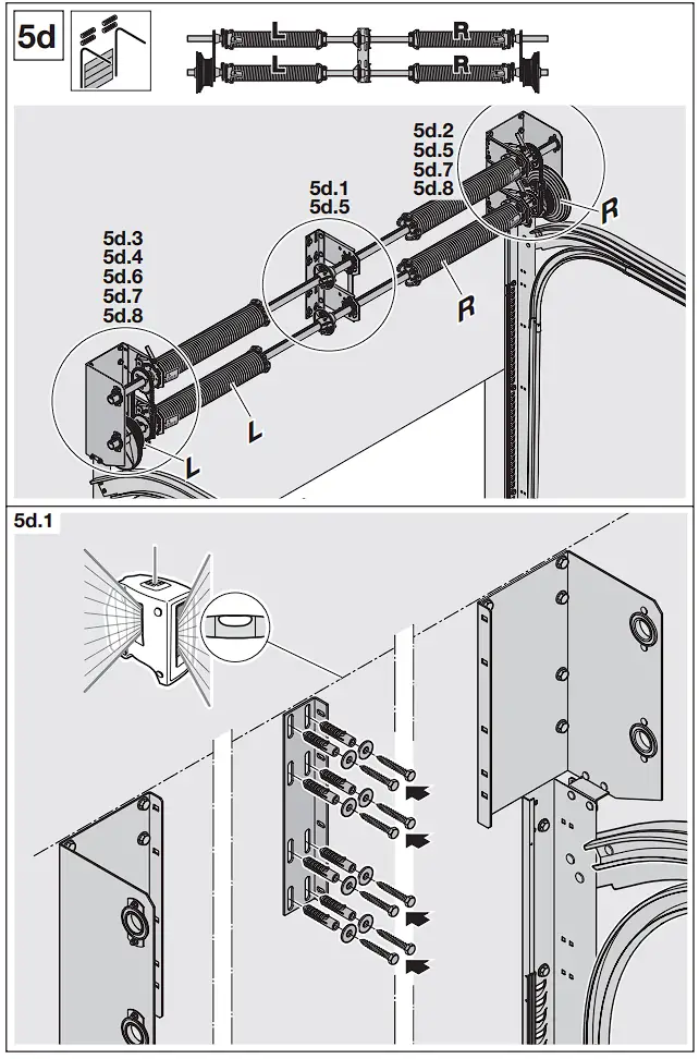 HOERMANN Series 60 Sectional Garage Doors, depth 42 / 67 mm Installation Instruction illustration