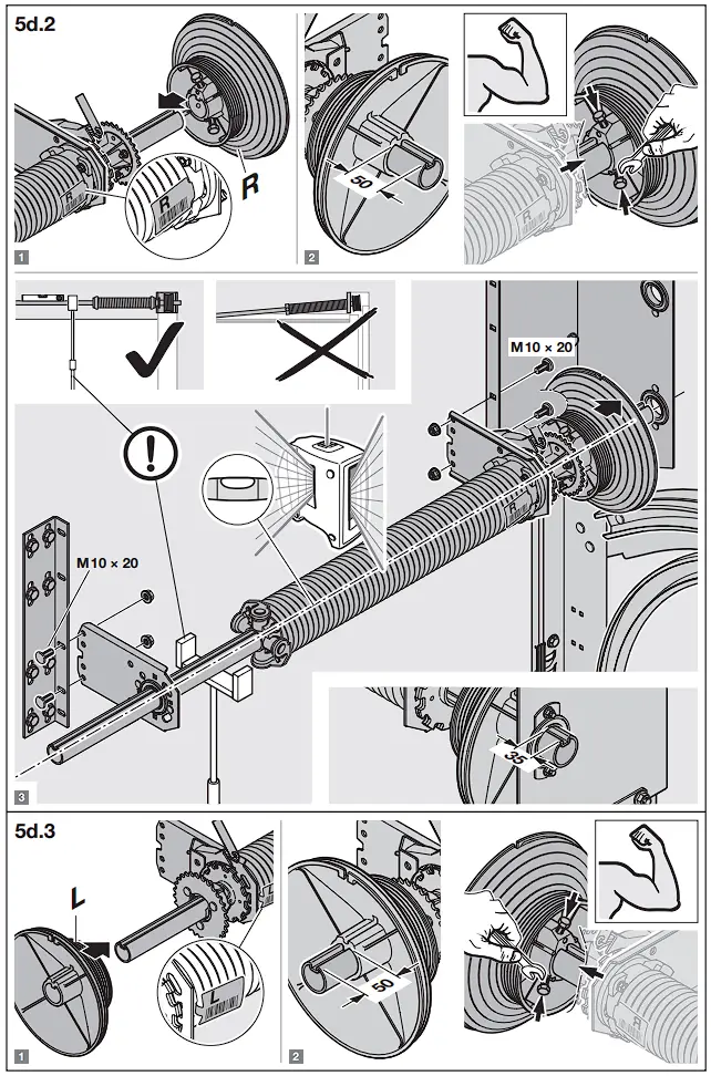 HOERMANN Series 60 Sectional Garage Doors, depth 42 / 67 mm Installation Instruction illustration