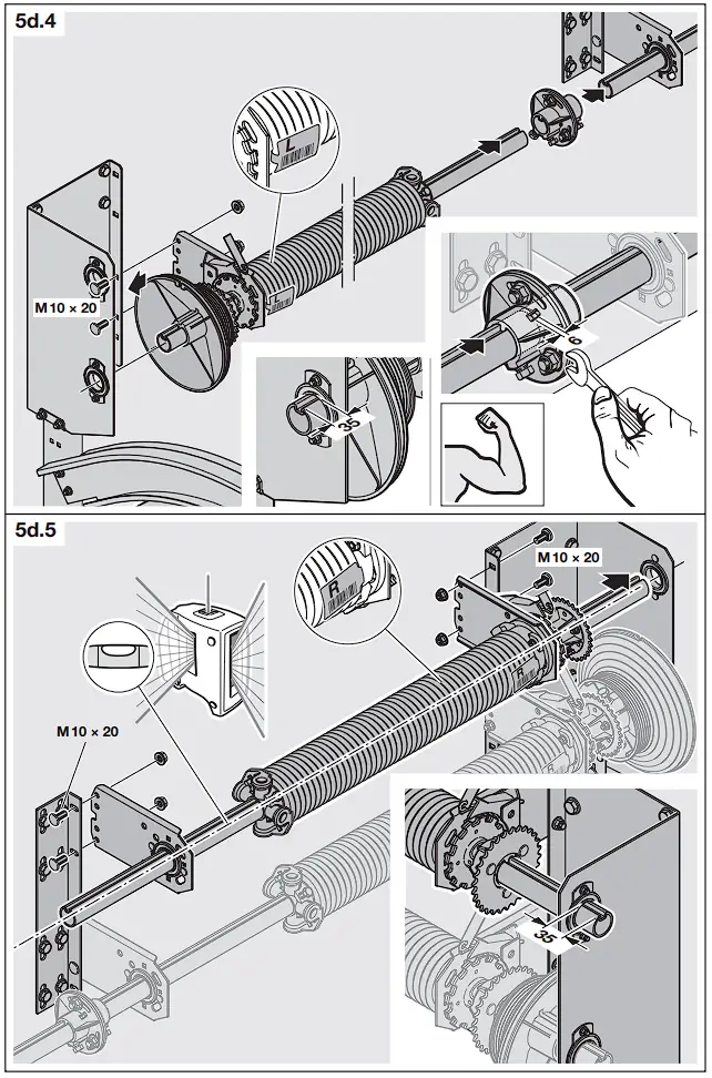 HOERMANN Series 60 Sectional Garage Doors, depth 42 / 67 mm Installation Instruction illustration