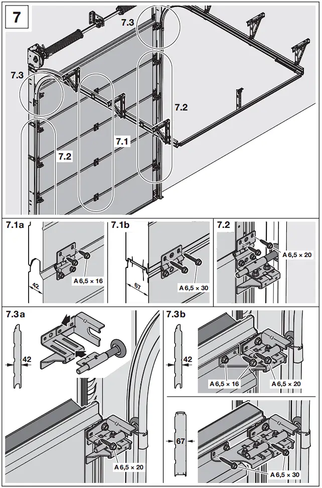 HOERMANN Series 60 Sectional Garage Doors, depth 42 / 67 mm Installation Instruction illustration