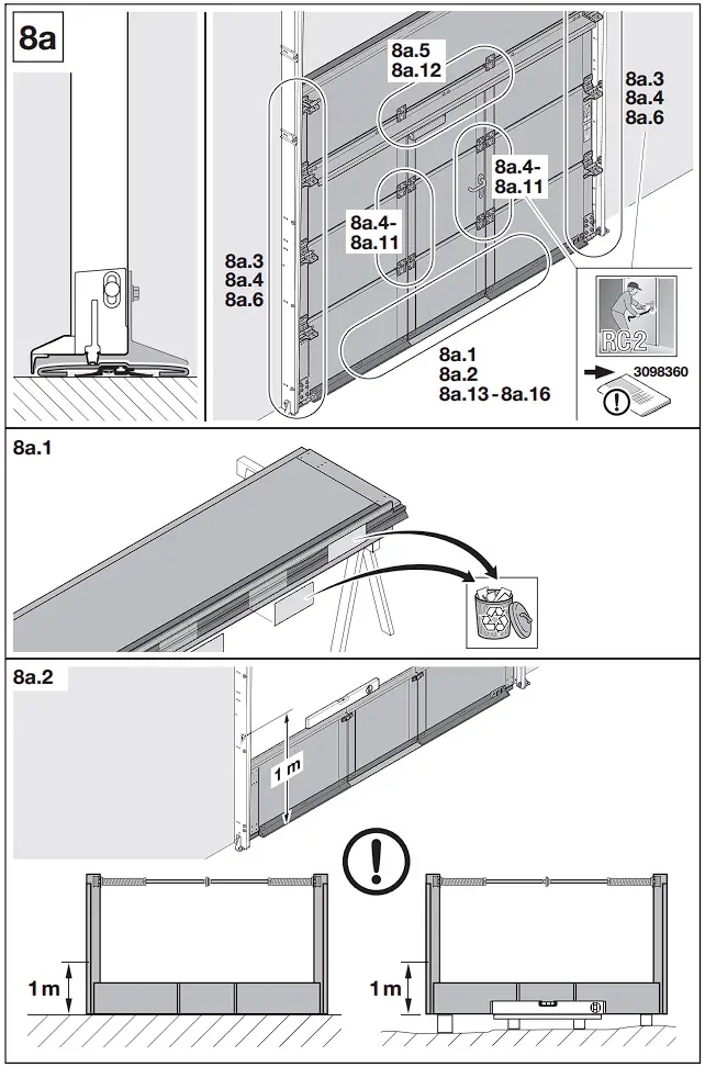 HOERMANN Series 60 Sectional Garage Doors, depth 42 / 67 mm Installation Instruction illustration