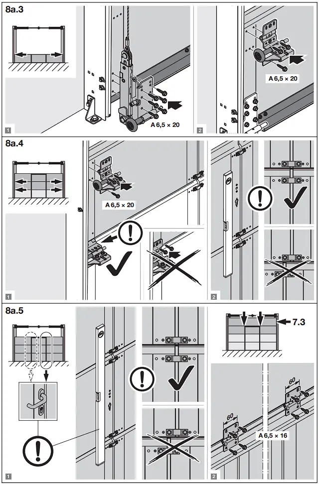 HOERMANN Series 60 Sectional Garage Doors, depth 42 / 67 mm Installation Instruction illustration