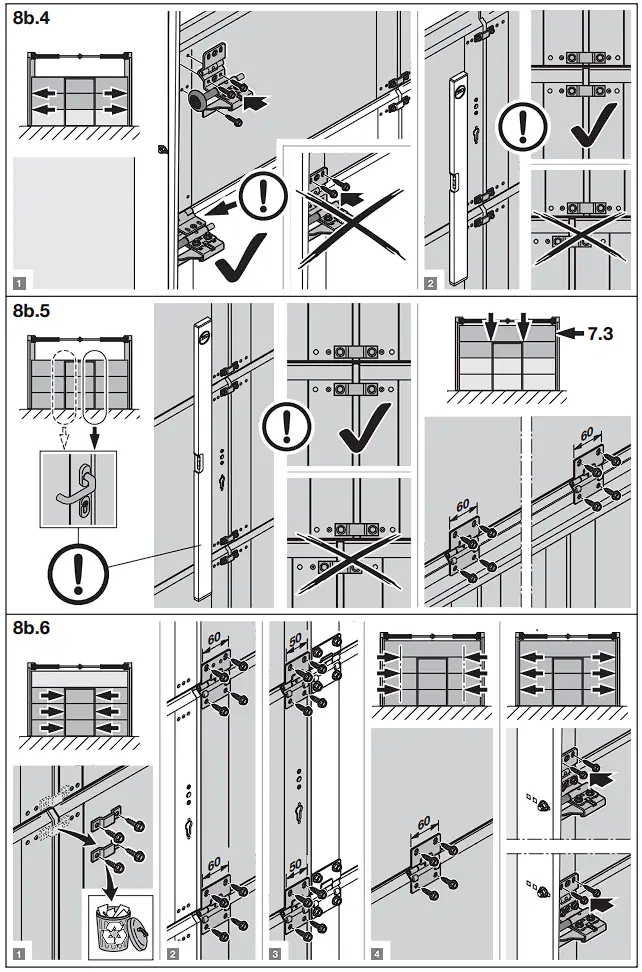 HOERMANN Series 60 Sectional Garage Doors, depth 42 / 67 mm Installation Instruction illustration