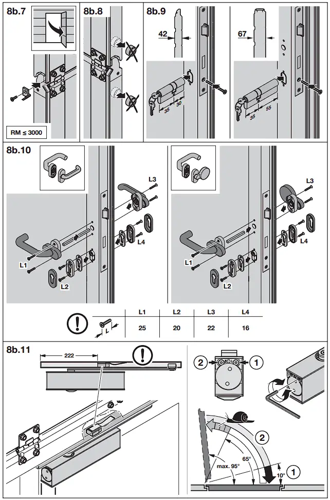 HOERMANN Series 60 Sectional Garage Doors, depth 42 / 67 mm Installation Instruction illustration