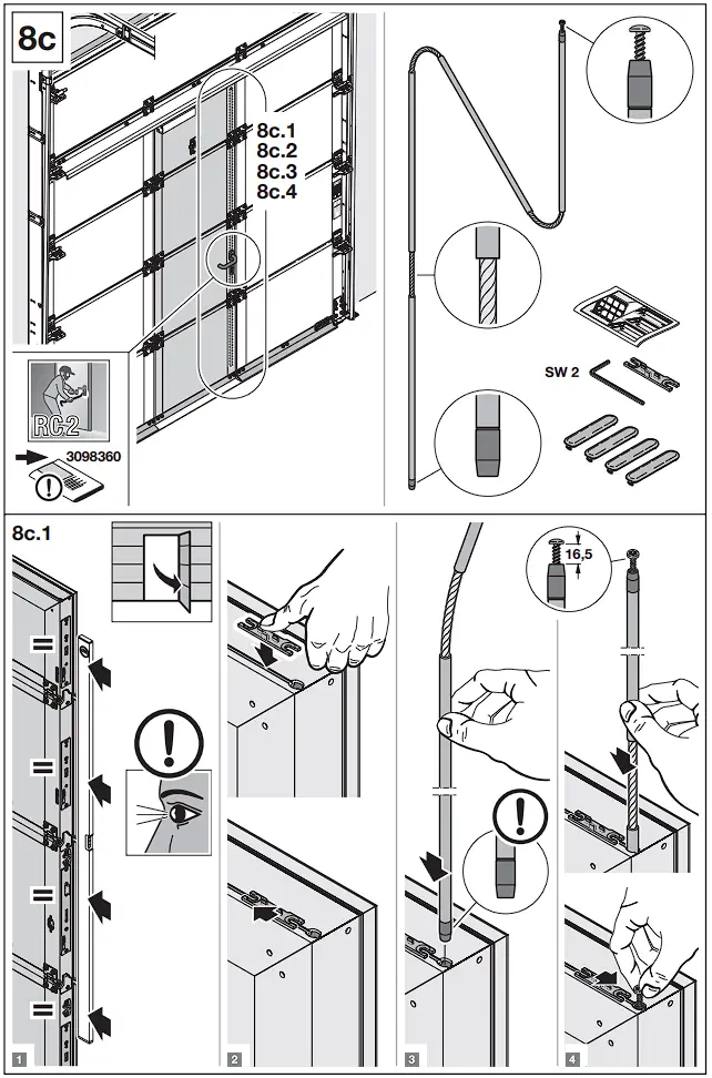 HOERMANN Series 60 Sectional Garage Doors, depth 42 / 67 mm Installation Instruction illustration