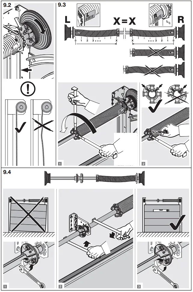 HOERMANN Series 60 Sectional Garage Doors, depth 42 / 67 mm Installation Instruction illustration