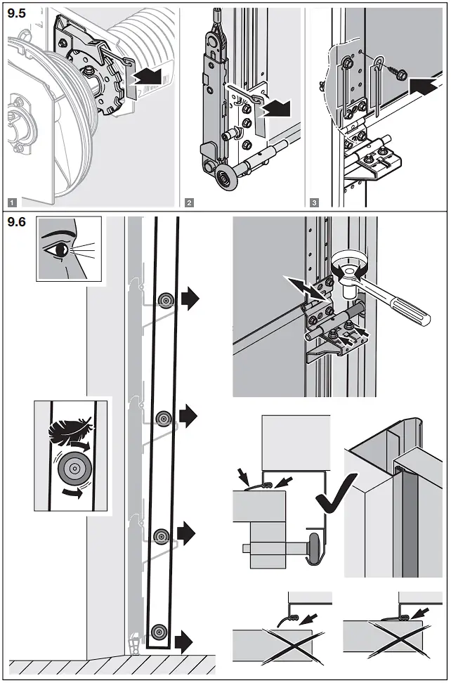 HOERMANN Series 60 Sectional Garage Doors, depth 42 / 67 mm Installation Instruction illustration