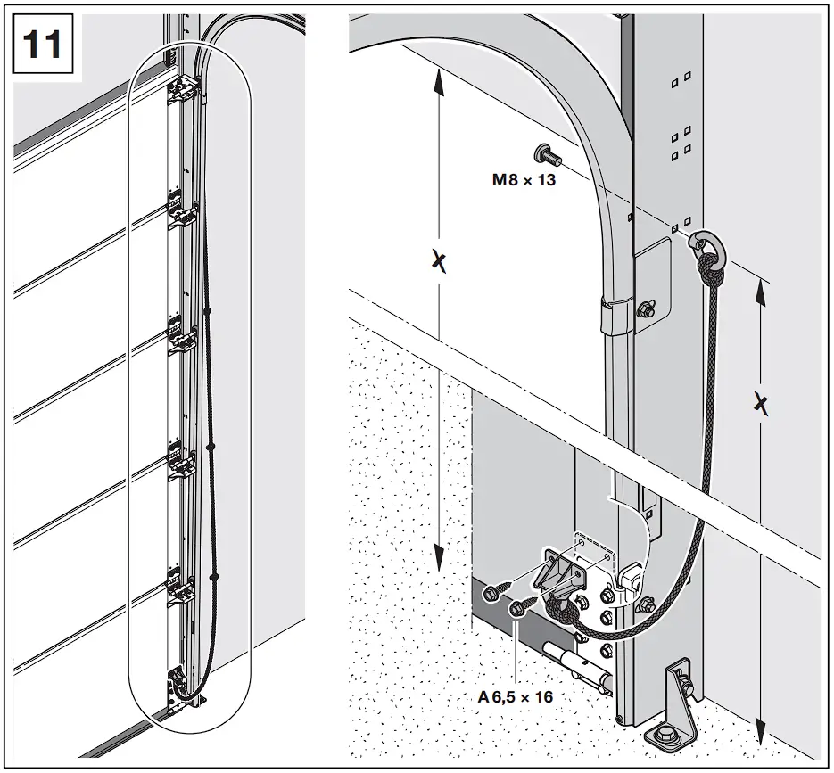 HOERMANN Series 60 Sectional Garage Doors, depth 42 / 67 mm Installation Instruction illustration