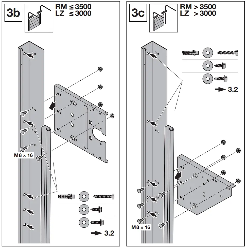 HOERMANN Series 60 Sectional Garage Doors, depth 42 / 67 mm Installation Instruction illustration