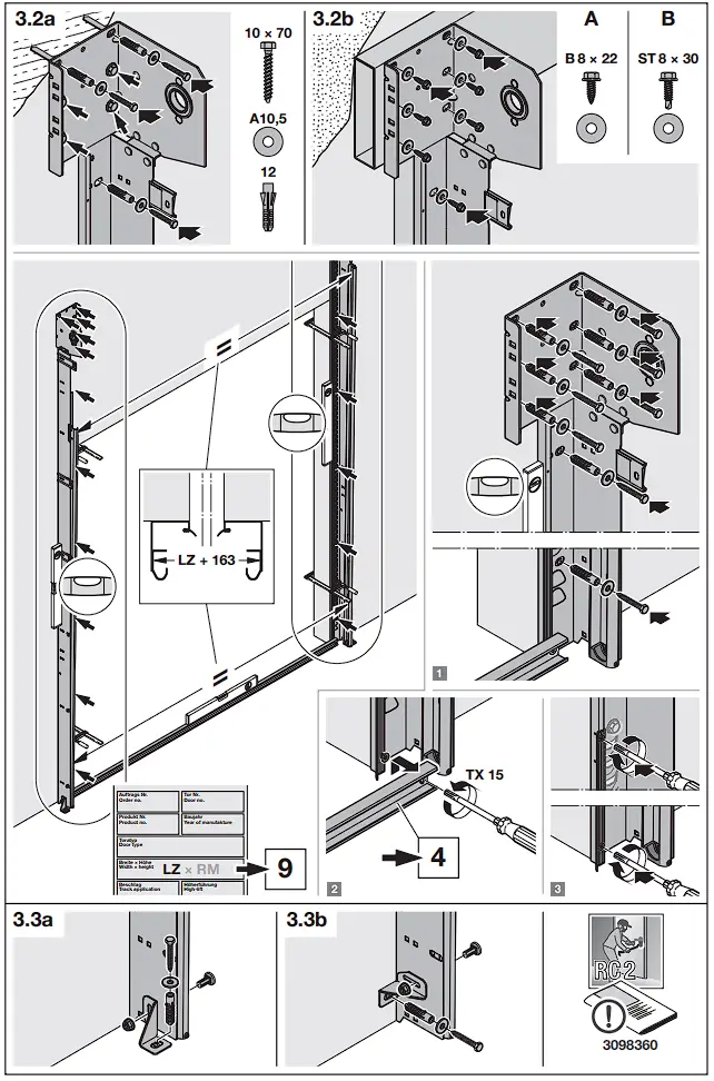 HOERMANN Series 60 Sectional Garage Doors, depth 42 / 67 mm Installation Instruction illustration