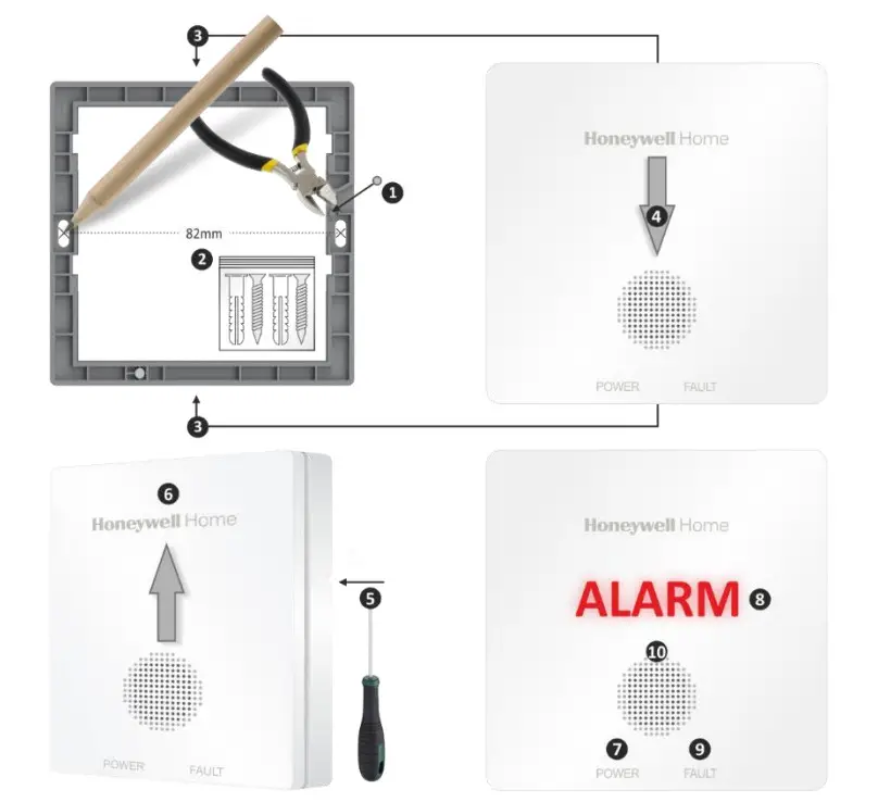 Honeywell R200C-N1 Interconnected Carbon Monoxide Alarm - Figure 2