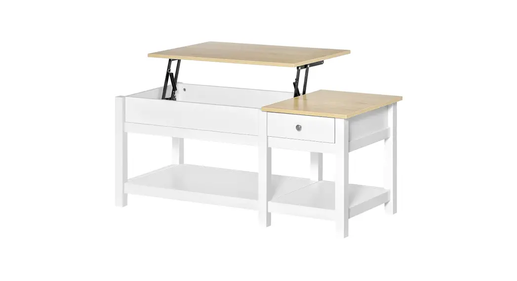 Homcom 833-997 White Rectangle Mdf Made Coffee Table Instruction Manual