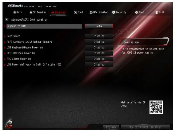 ASRocK Phantom Gaming User Manual - ACPI Configuration