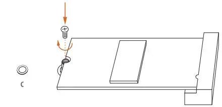 ASRocK Phantom Gaming User Manual - Tighten the screw with a screwdriver to secure the module into place