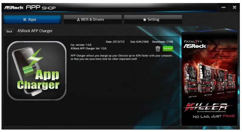 ASRocK Phantom Gaming User Manual - When installation completes, you can find the green "Installed" icon appears on the upper right corner