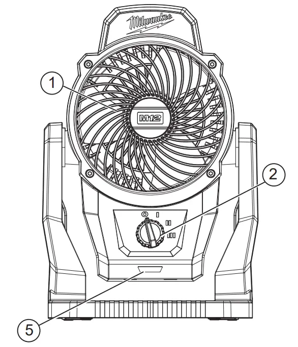 milwaukee M12AF-0 12V Li-ion Cordless 152mm Mounting Fan fig 2