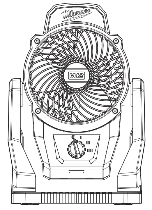 milwaukee M12AF-0 12V Li-ion Cordless 152mm Mounting Fan