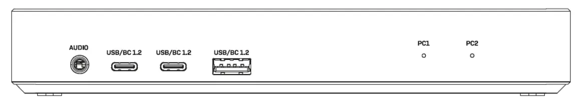 LINDY 43202 2 Port Type C Mst Kvm Docking Station -Rear