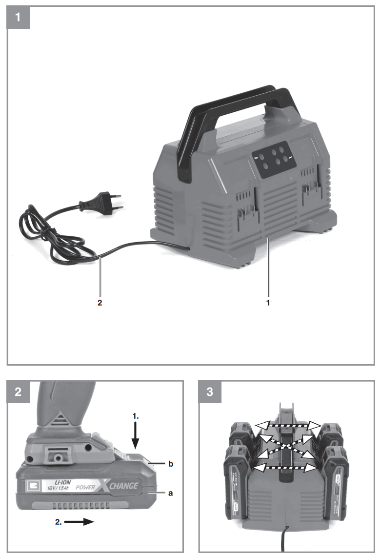 Einhell 45.121.02 2 x 2 Power X-Quattrocharger 4A - Fig