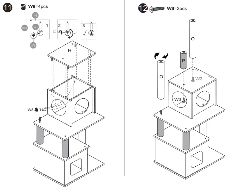 FORCLOVER AMT0082 Wooden Cat Tower-fig10