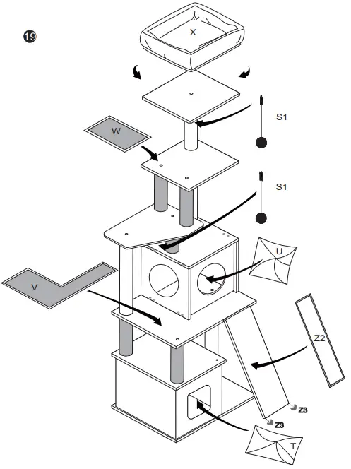 FORCLOVER AMT0082 Wooden Cat Tower-fig15
