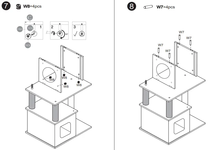 FORCLOVER AMT0082 Wooden Cat Tower-fig8