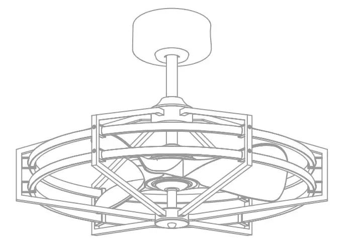 FLINT GARDEN BBA534002CAFG Black Reversible 3 Blades Ceiling Fan