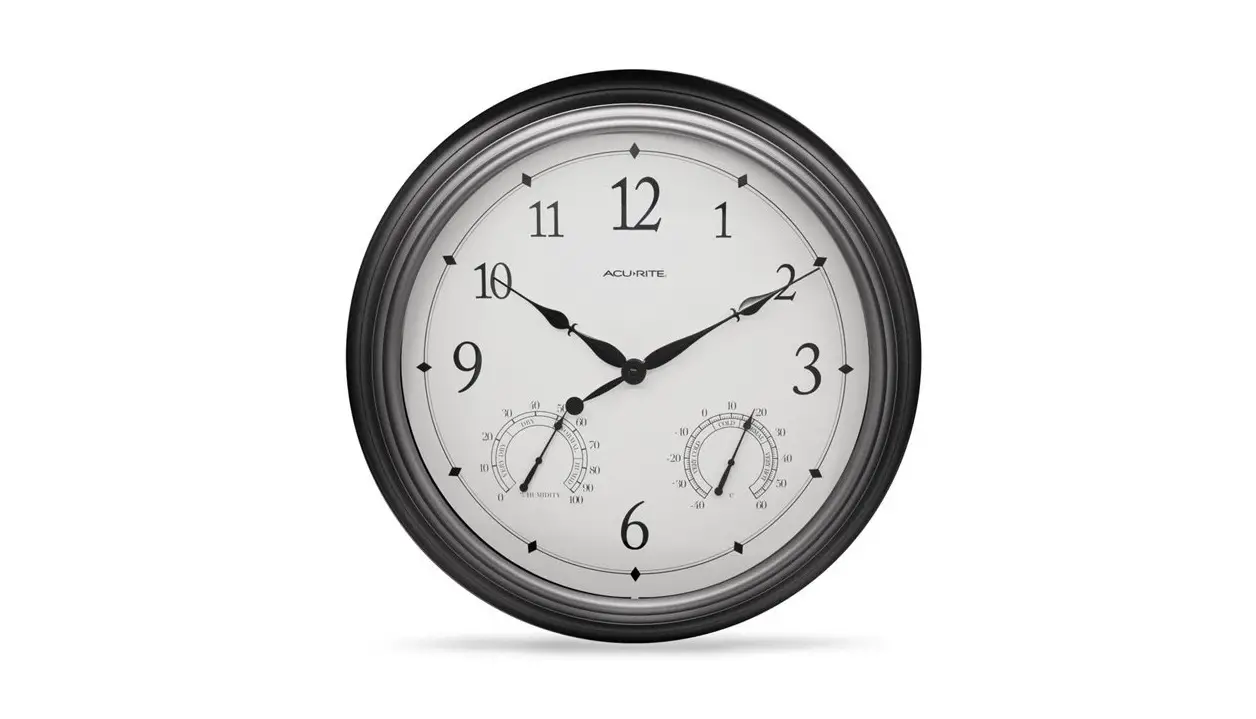 Acu-rite Indoor Or Outdoor Clock With Temperature & Humidity Instruction Manual